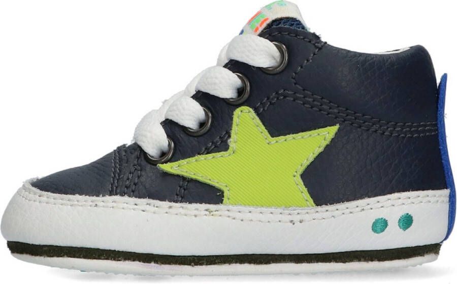 BunniesJR Bunnies JR Zukke Zacht Jongens Babysneakertjes Blauw Leer Veters