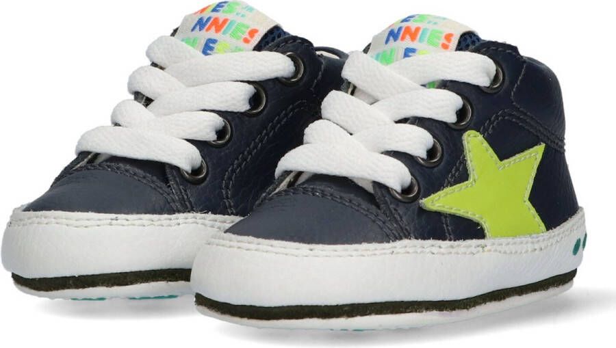 BunniesJR Bunnies JR Zukke Zacht Jongens Babysneakertjes Blauw Leer Veters