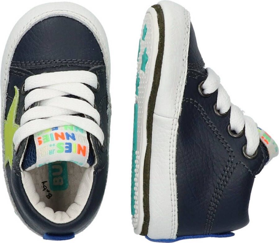 BunniesJR Bunnies JR Zukke Zacht Jongens Babysneakertjes Blauw Leer Veters