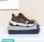 BunniesJR Bunnies JR Charlie Chunky Jongens Lage Sneakers Grijs Oranje Nubuck Veters - Thumbnail 7