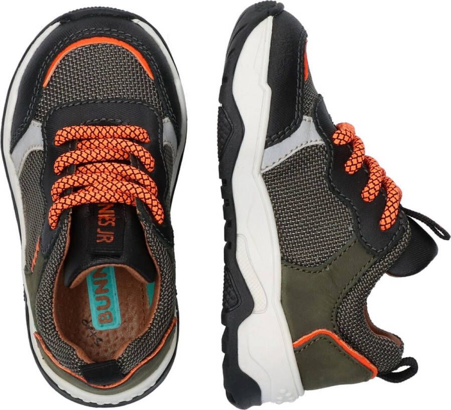 BunniesJR Bunnies JR Charlie Chunky Jongens Lage Sneakers Grijs Oranje Nubuck Veters - Foto 8
