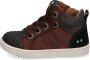 BunniesJR Bunnies JR Pol Pit Jongens Hoge Sneakers Bruin Leer Veters - Thumbnail 6
