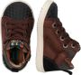 BunniesJR Bunnies JR Pol Pit Jongens Hoge Sneakers Bruin Leer Veters - Thumbnail 8
