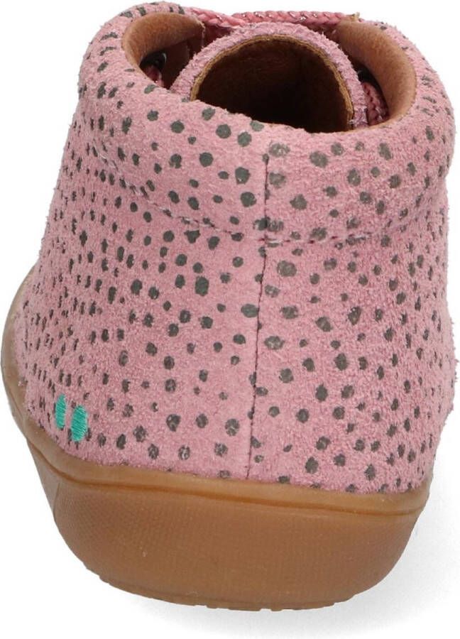 BunniesJR Rene Rap Meisjes Hoge Sneakers Roze Print Suède Veters