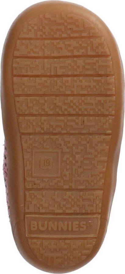BunniesJR Rene Rap Meisjes Hoge Sneakers Roze Print Suède Veters