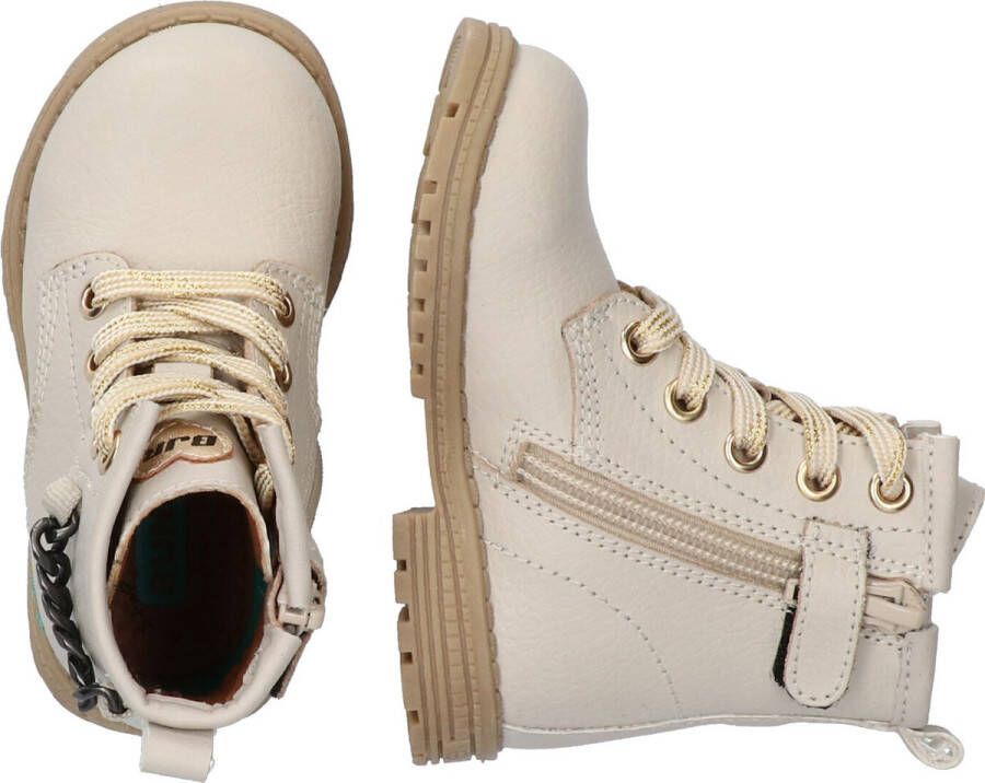 BunniesJR Bunnies JR Thijs Trots Meisjes Biker Boots Beige Leer Veters - Foto 7