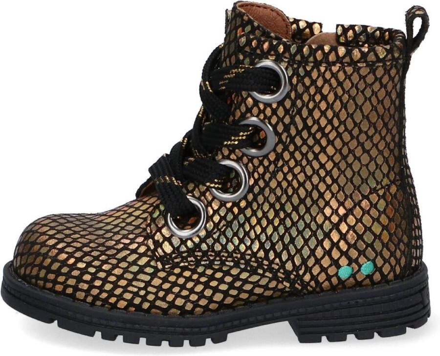 BunniesJR Tosca Trots Meisjes Combat Boots Goud Leer Veters