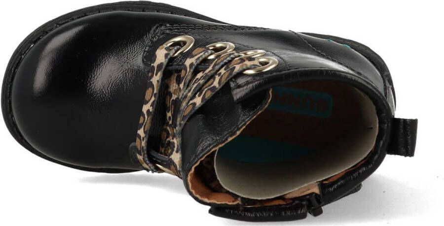 BunniesJR Tosca Trots Meisjes Combat Boots Zwart Leer Veters