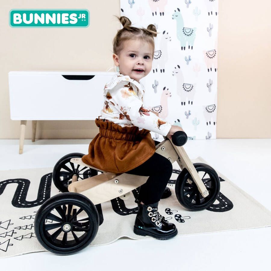 BunniesJR Tosca Trots Meisjes Combat Boots Zwart Leer Veters