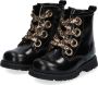 BunniesJR Bunnies JR Tosca Trots Meisjes Combat Boots Zwart Leer Veters - Thumbnail 9