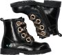 BunniesJR Bunnies JR Tosca Trots Meisjes Combat Boots Zwart Leer Veters - Thumbnail 10