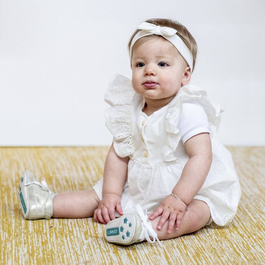 BunniesJR Zukke Zacht Meisjes Babysneakertjes Goud Leer Veters