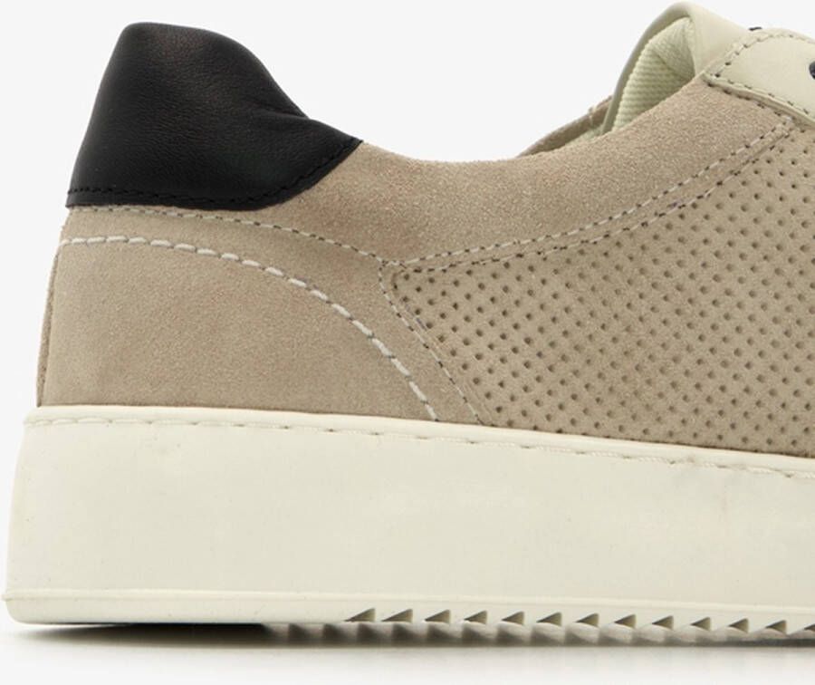 Cafe Moda leren heren sneakers Beige