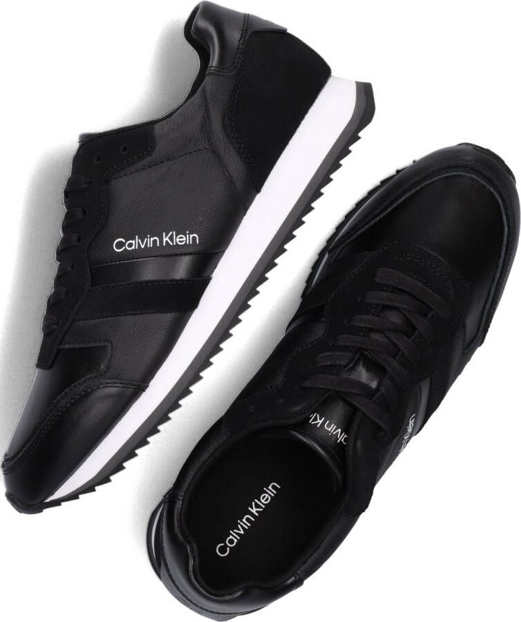 Calvin Klein Low Top Lace Up Lage sneakers Leren Sneaker Heren Zwart