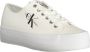 Calvin Klein Vulcanized Flatform Laceup Lage sneakers Dames Wit - Thumbnail 6