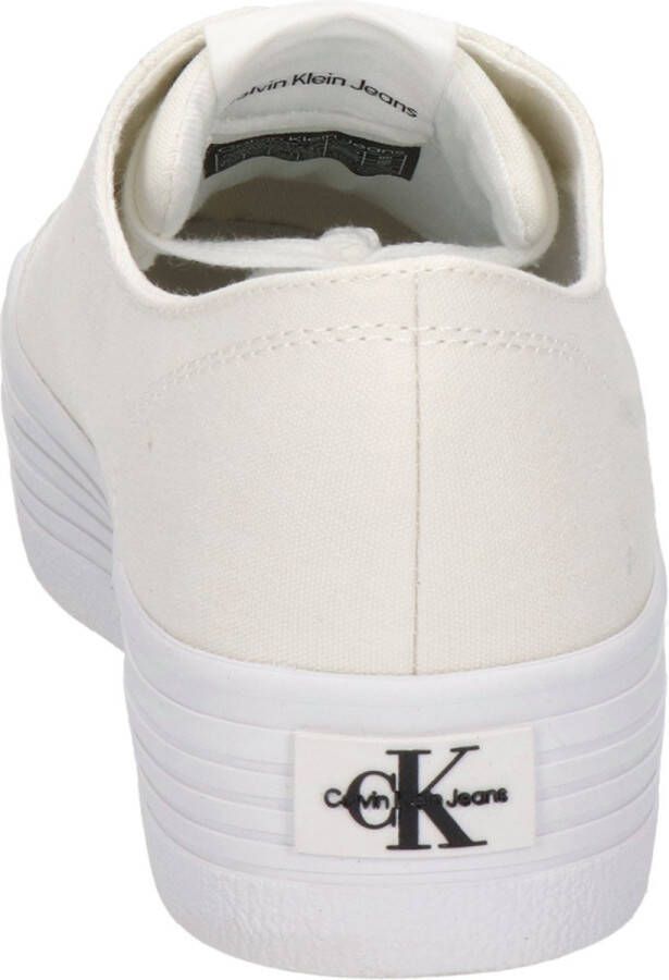 Calvin Klein Vulcanized Flatform Laceup Lage sneakers Dames Wit