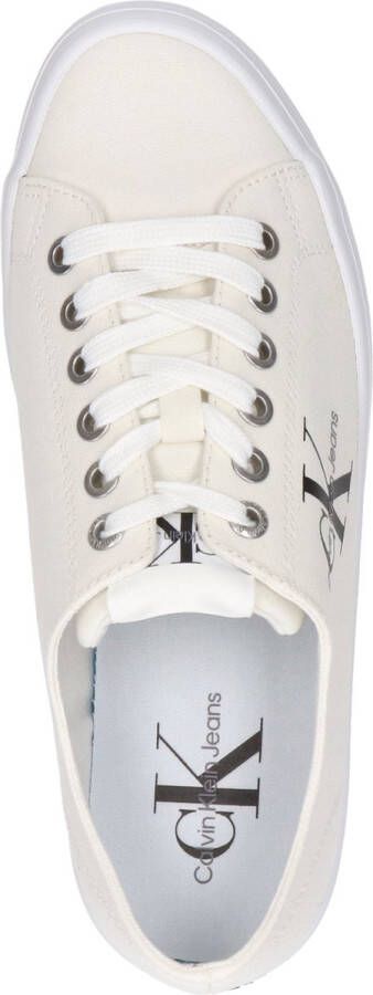 Calvin Klein Vulcanized Flatform Laceup Lage sneakers Dames Wit