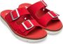 Camper Oruga Platte Leren Sandalen Red Dames - Thumbnail 14