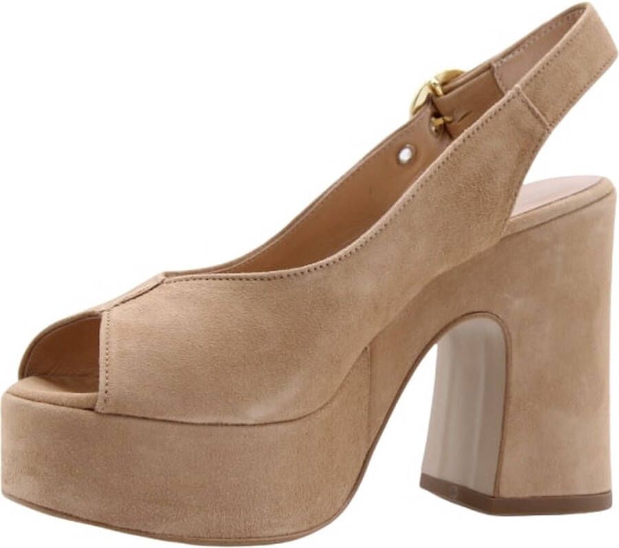 Caroline Biss Stijlvolle Sandaal met Dotje Beige Dames