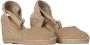 Castañer Carina gewassen katoenen espadrilles met striksluiting en 9 cm sleehak. Beige Dames - Thumbnail 2