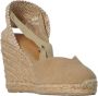 Castañer V-vormige Wedge Espadrilles met Strik Beige Dames - Thumbnail 3