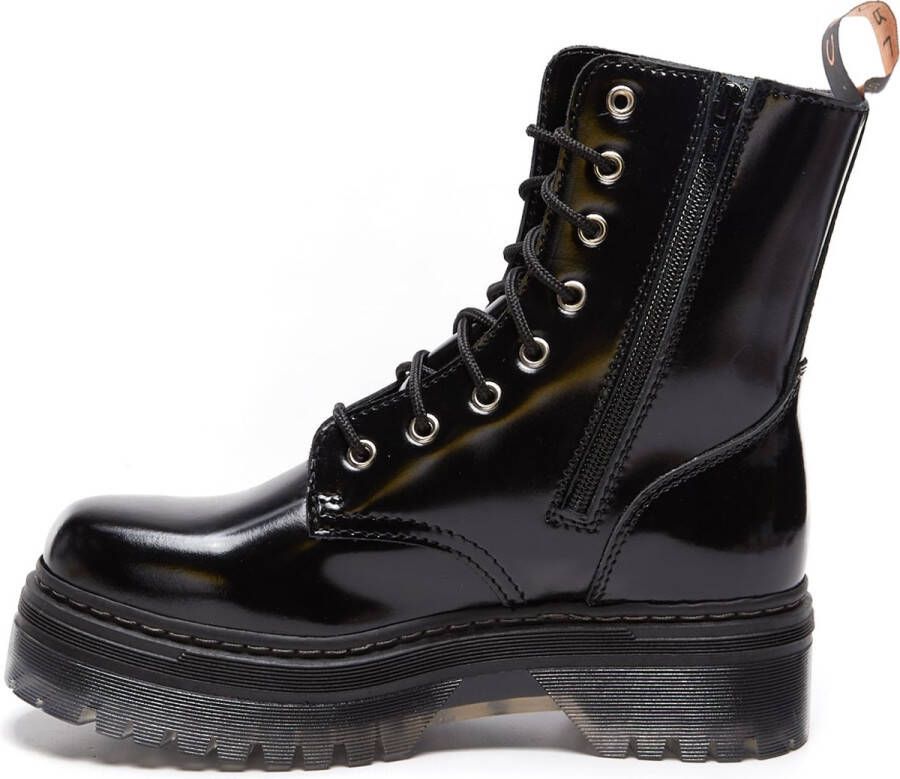 Charles Footwear Dames Laars 1984 Black Polished Zwart
