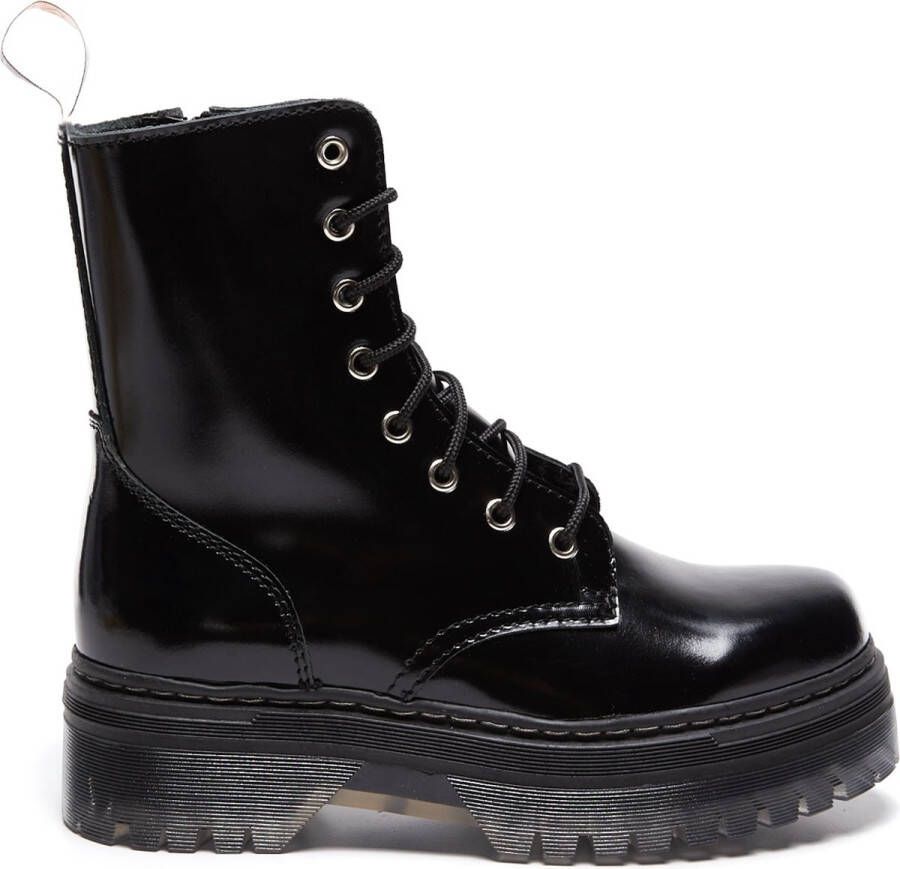 Charles Footwear Dames Laars 1984 Black Polished Zwart
