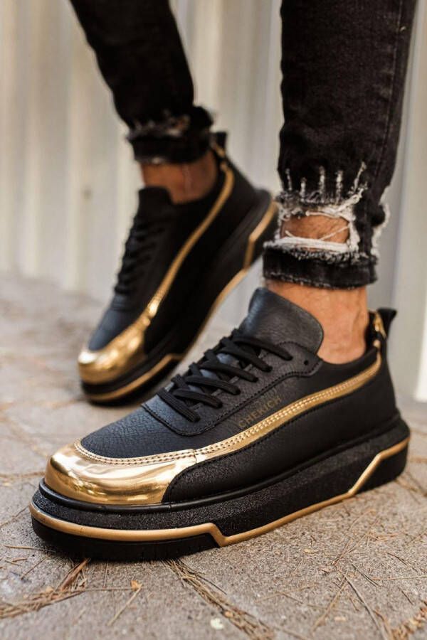 Chekich Heren Sneaker goud zwart schoenen CH041 - Foto 3