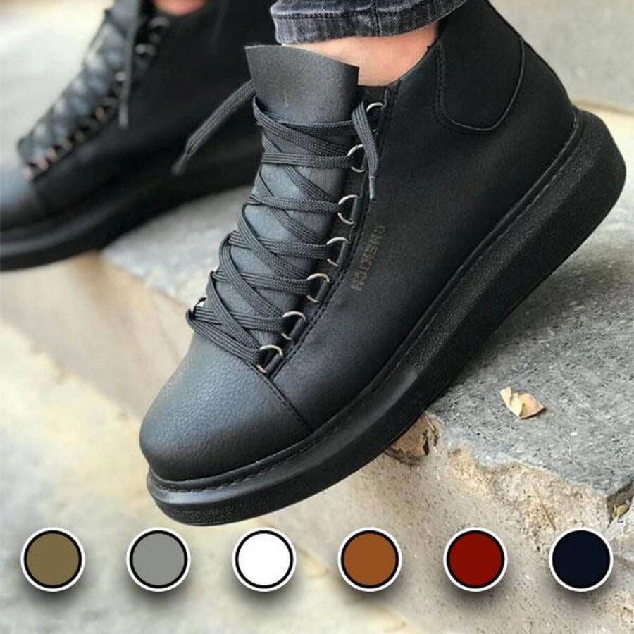 Chekich Heren Sneaker helemaal zwart hoge sneakers schoenen comfortabele CH258 - Foto 2