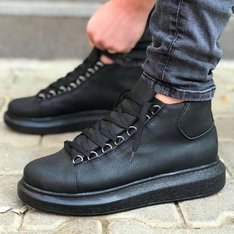 Chekich Heren Sneaker helemaal zwart hoge sneakers schoenen comfortabele CH258 - Foto 3