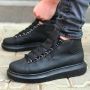 Chekich Heren Sneaker helemaal zwart hoge sneakers schoenen comfortabele CH258 - Thumbnail 3