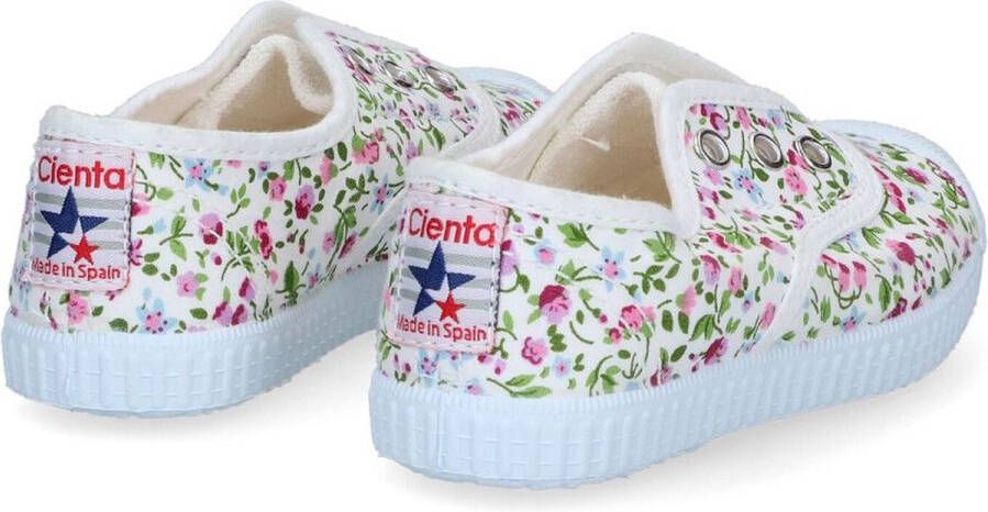 Cienta Meisjes Sneaker Gebloemd Wit