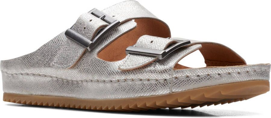 Clarks Dames Brookleigh Sun D 6 silver leather