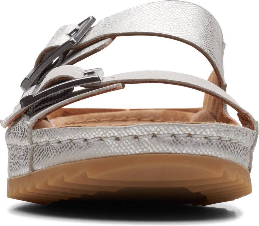 Clarks Dames Brookleigh Sun D 6 silver leather