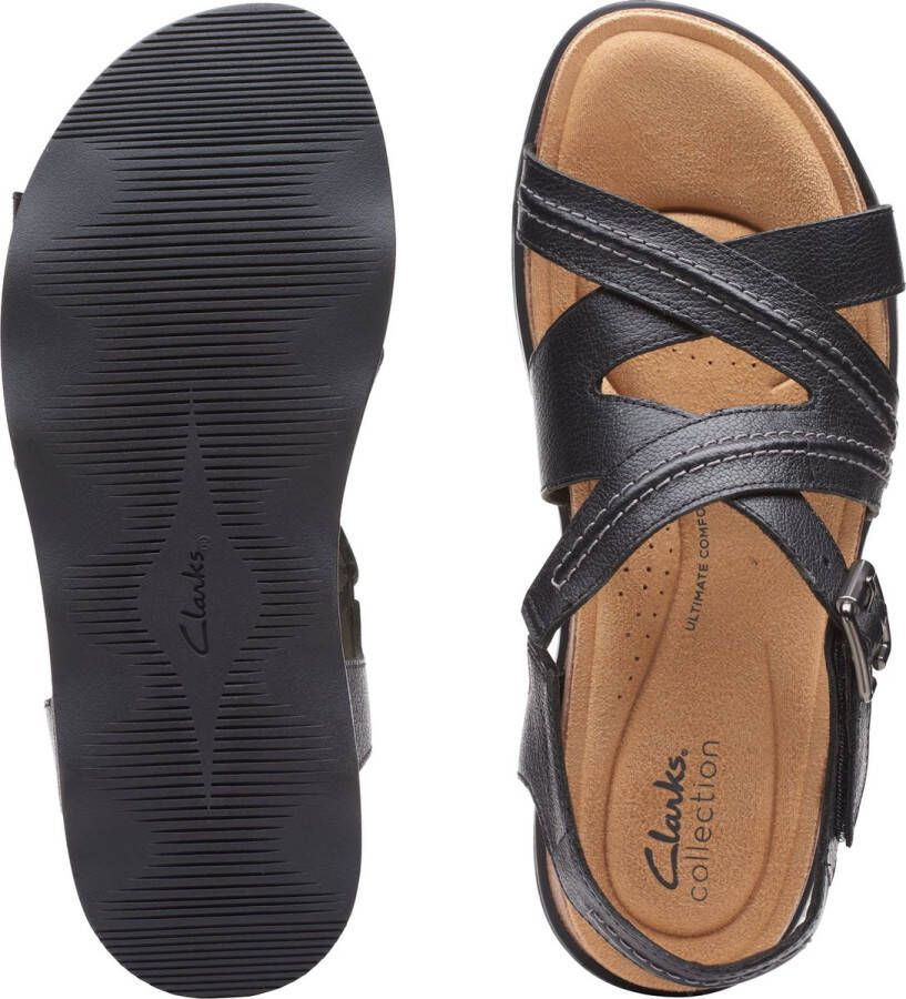 Clarks Stijlvolle platte sandalen voor vrouwen Black Dames - Foto 8