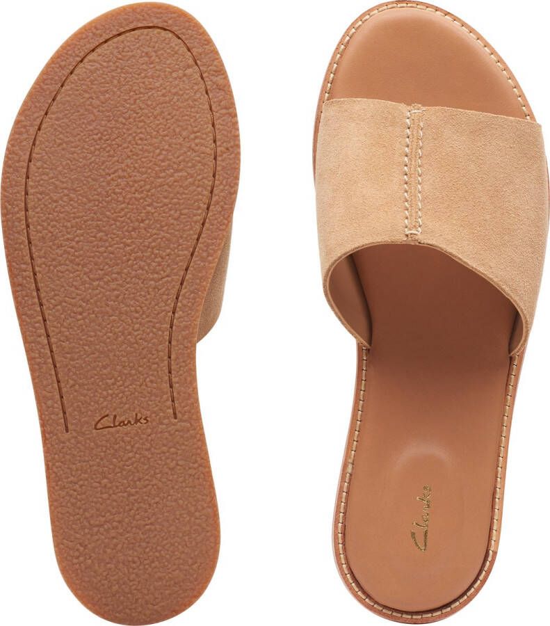 Clarks Dames Karsea Mule D 4 Light Tan Suede