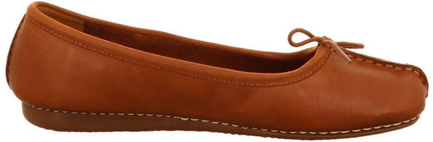 Clarks Damesschoenen Freckle Ice Dark Tan Leather