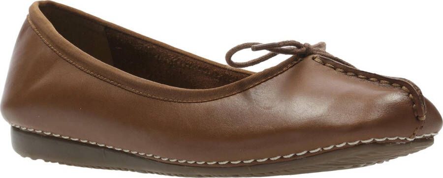 Clarks Damesschoenen Freckle Ice Dark Tan Leather