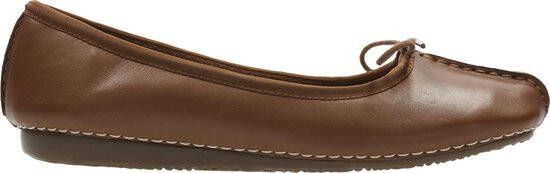 Clarks Damesschoenen Freckle Ice Dark Tan Leather