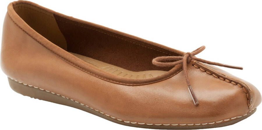 Clarks Damesschoenen Freckle Ice Dark Tan Leather