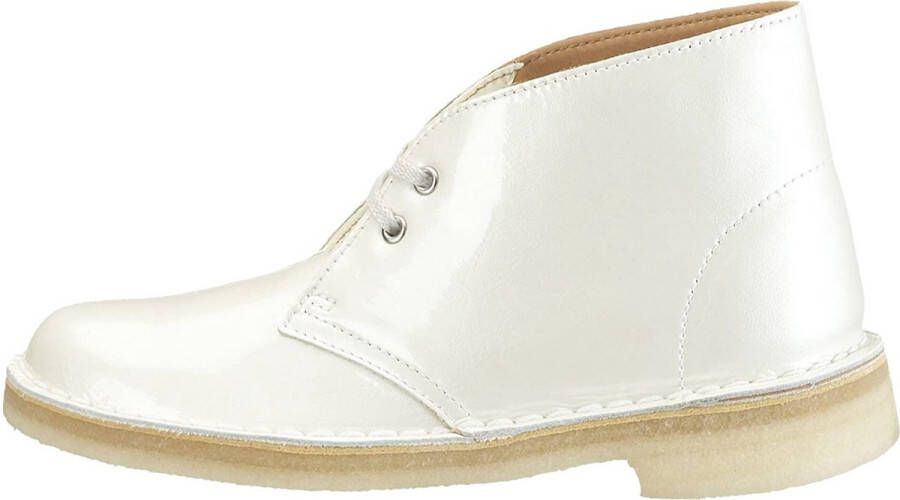 Clarks Metallic Leren Desert Boot Dames Enkellaars Wit Dames - Foto 4