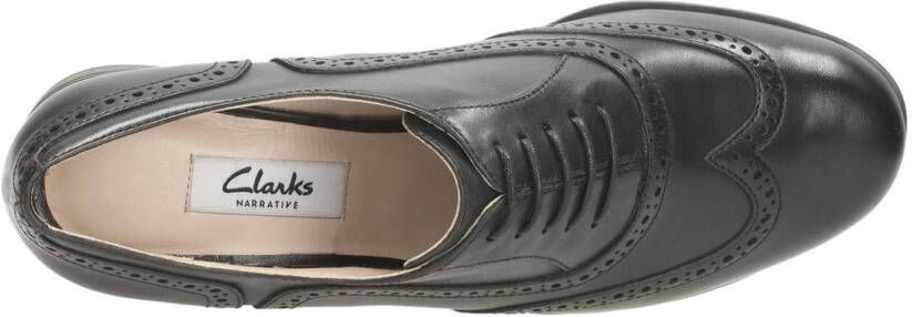 Clarks Hamble Oak Dames Veterschoenen Black Leather