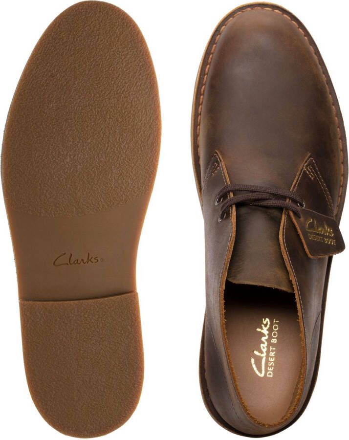 Clarks Veterboot Desert Boot Evo Beeswax Leather Bruin Gevet Leer Verwisselbaar Voetbed - Foto 6