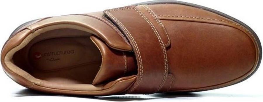 Clarks Un Abode Strap Klittenbandschoenen Dark Tan Cognac