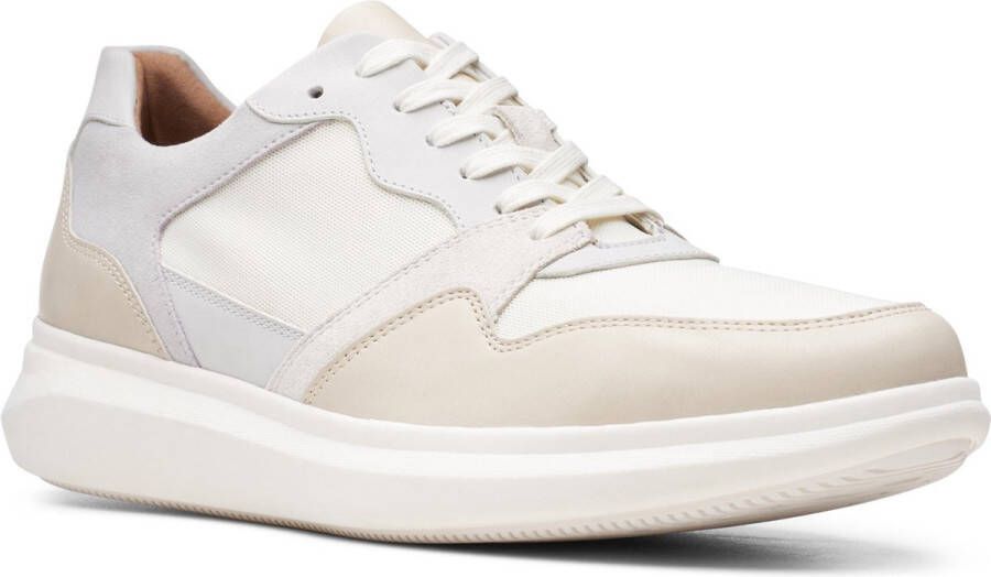 Clarks Un Globe Run Heren Sneakers White Combi