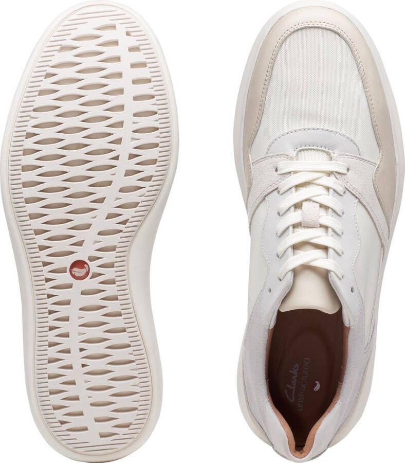 Clarks Un Globe Run Heren Sneakers White Combi