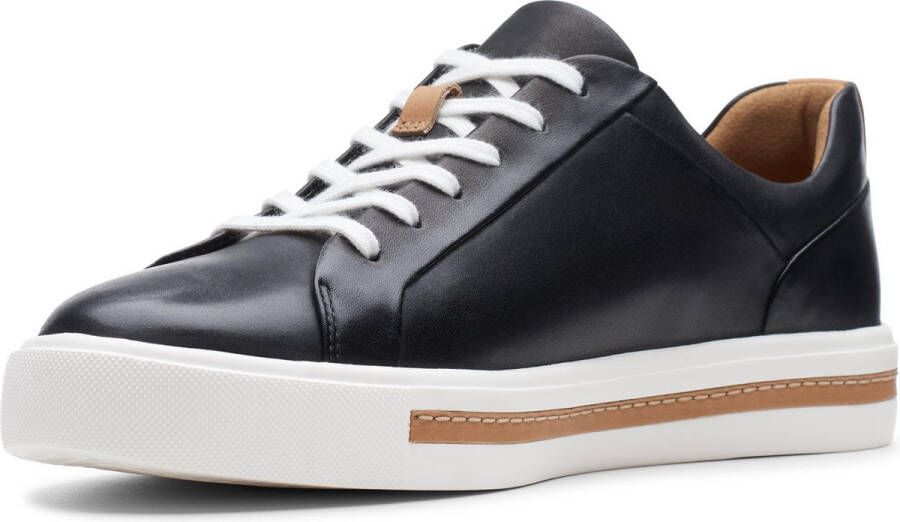 Clarks Un Maui Lace Dames Sneakers Black Leather