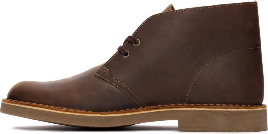 Clarks Veterboot Desert Boot Evo Beeswax Leather Bruin Gevet Leer Verwisselbaar Voetbed