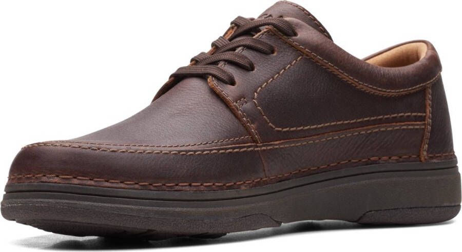 Clarks Veterschoen Nature 5 Lo Dark Brown Lea Donkerbruin