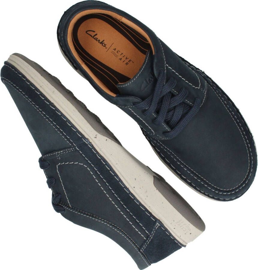 Clarks Veterschoen Nature 5 Lo Navy Blauw